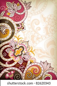Abstract Floral in Asia Style