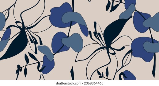Abstract floral backdrop. Suitable for email header, post in social networks, advertising, events and page cover, banner, background, corporate style, business card, poster.

