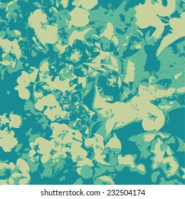 Abstract floral background, 3 colors vector