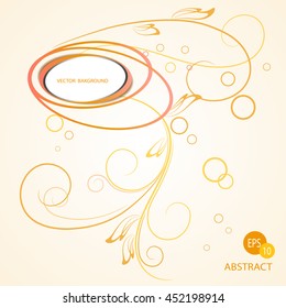 Abstract floral background with 3D effect banner