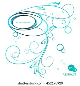Abstract floral background with 3D effect banner