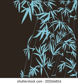 Abstract floral background with a bamboo