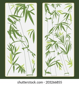 Abstract floral background with a bamboo