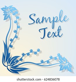 Abstract floral background with berries and flowers. Doodle flower. Vector illustration