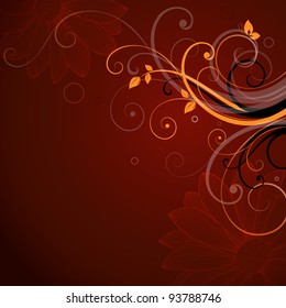 Abstract floral background with butterflies. Element for design.