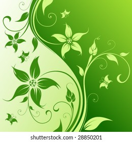 Abstract Floral Background with butterfly. Vector illustration. Abstract Pattern.