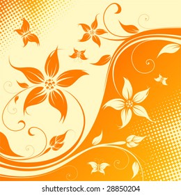 Abstract Floral Background with butterfly. Vector illustration. Abstract Pattern.