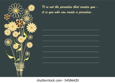 abstract floral background card with text area