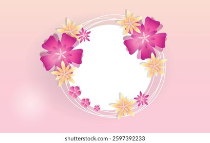 Abstract floral background with circular composition. For social media posts