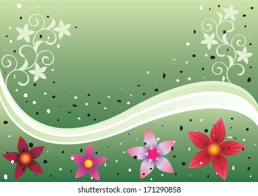 Abstract floral background with color flowers