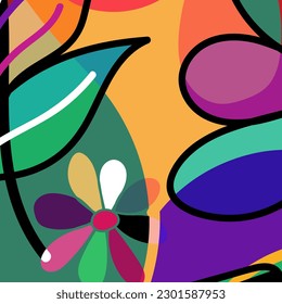 abstract floral background. colorful pattern design. art contemporary flower. summer theme