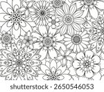 Abstract floral background. Coloring page for adults and children.