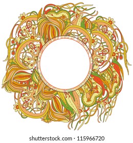 Abstract Floral background. Copy space for the text.