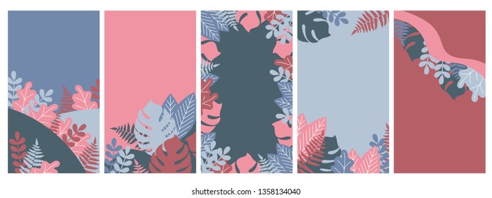 Abstract floral background with copy space for banner, site, cards and social network covers. Vector illustration
