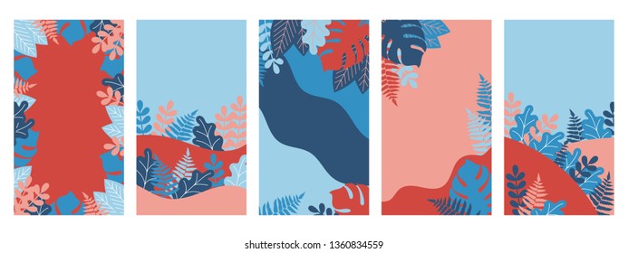 Abstract floral background with copy space for banner, site, cards and social network covers. Vector illustration
