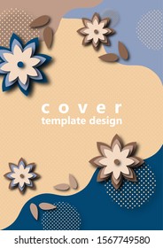 Abstract floral background cut paper art style. Template for banner, poster, promotion, website, online shopping, advertising. Vector illustration.