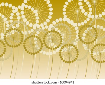 abstract floral background with dandelions