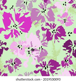 Abstract floral background design.  Seamless vector pattern for fabrics, dress material upholstery textile and wall papers   . Bold pink flowers