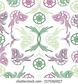 Abstract floral background design template. Hand drawn background. Colorful, pastel print.