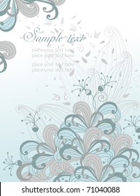 Abstract floral background for the design of text