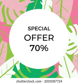 Abstract floral background designs, summer sale, social media promotional content. Vector illustration
