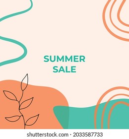Abstract floral background designs, summer sale, social media promotional content. Vector illustration