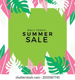Resumen de diseños de fondo floral, venta de verano, contenido promocional en medios sociales. Ilustración del vector