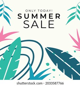 Abstract floral background designs, summer sale, social media promotional content. Vector illustration