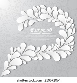 Abstract floral background with drops and leaves