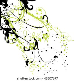 Abstract floral background, element for design, vector wave
