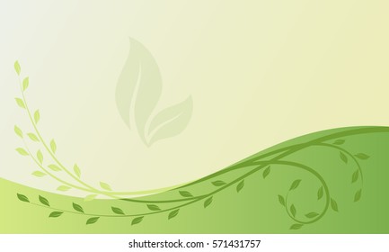 Abstract floral background. Element for design  with  green leaves ecology. Vector illustration. 