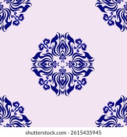 abstract floral background Fabric pattern bedsheet curtain Tile pattern pink blue