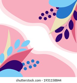 Abstract Floral Background In Flat Design