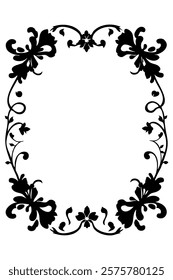 Abstract floral background with flower and butterfly silhouettes in black on white.







