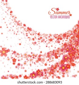 Abstract floral background. Flower on white backdrop. Vector illustration.