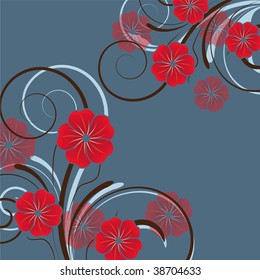 abstract floral background with flowers for design