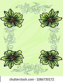 Abstract floral background. Frame. 