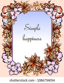 Abstract floral background. Frame. 