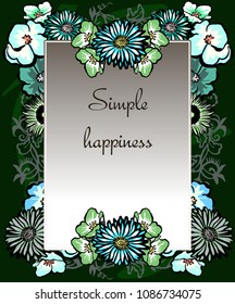 Abstract floral background. Frame. 