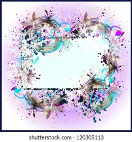 abstract floral background with frame