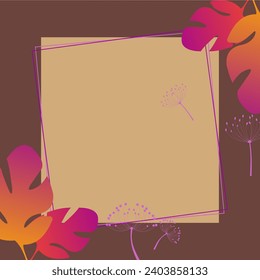 Abstract floral background frame, flyer, digital sign and concept design Editable vector illustration