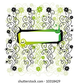 Abstract floral background, frame with place for your text