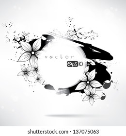 Abstract floral background with frame for text