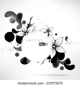 Abstract floral background with frame for text