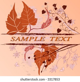 Abstract floral background with frame for text