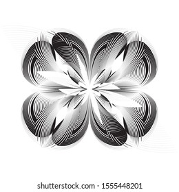 Abstract floral background, geometric halftone lines pattern, vector modern design texture for card, cover, decoration.