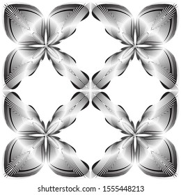 Abstract floral background, geometric halftone lines pattern, vector modern design texture for card, cover, decoration.