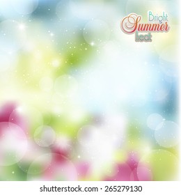 Abstract floral background with glare and rays
