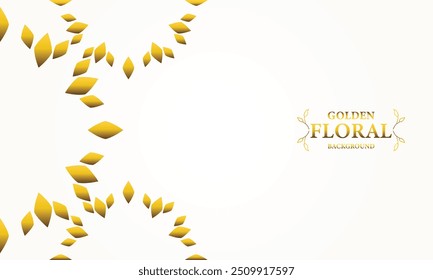 Abstract floral background with gold leaves. Vector illustration for your design.