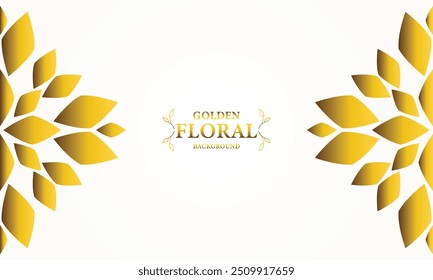 Abstract floral background with gold leaves. Vector illustration for your design.